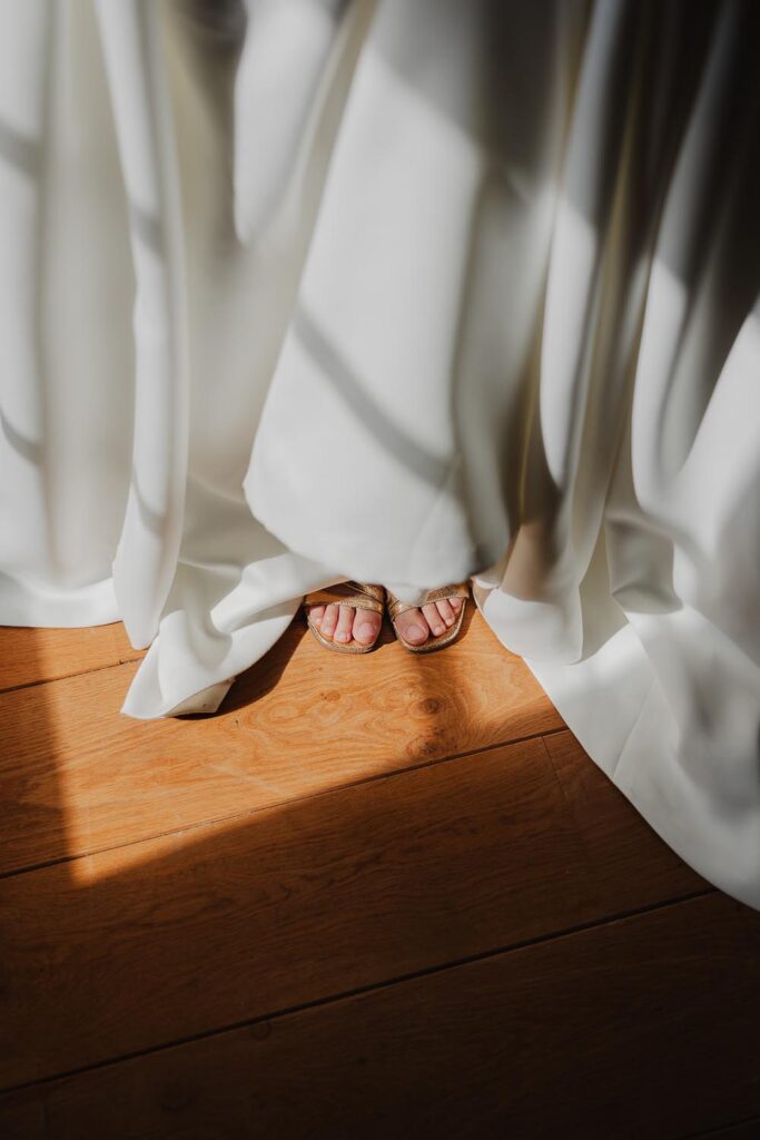 portrait de la mariée lors de son mariage au château de biscay
