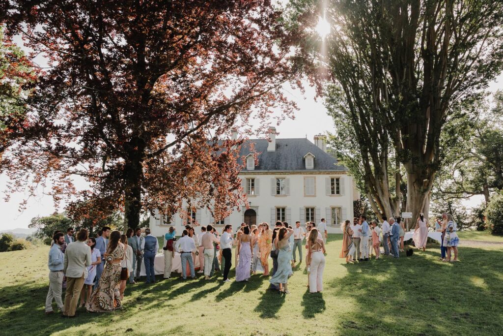 cocktail de mariage au chateau de biscay